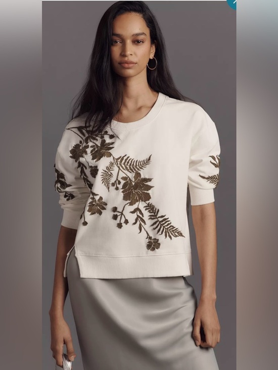 Anthropologie Tops - Anthropologie Fern & Flower Sweatshirt Size S